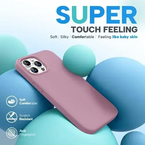 Miracase Designed for iPhone 13 Pro Case, with Tempered Glass Screen Protector, [Soft Anti-Scratch Microfiber Lining], Shockproof Liquid Silicone Phone Case Cover for 13 Pro 6.1 inch, Blackcurrent - 2