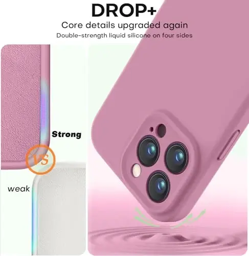 Vooii Compatible with iPhone 13 Pro Case, Liquid Silicone Upgrade [Camera Protection] [Soft Anti-Scratch Microfiber Lining] Shockproof Phone Case for iPhone 13 Pro 6.1 inch - Lavender Purple - 4
