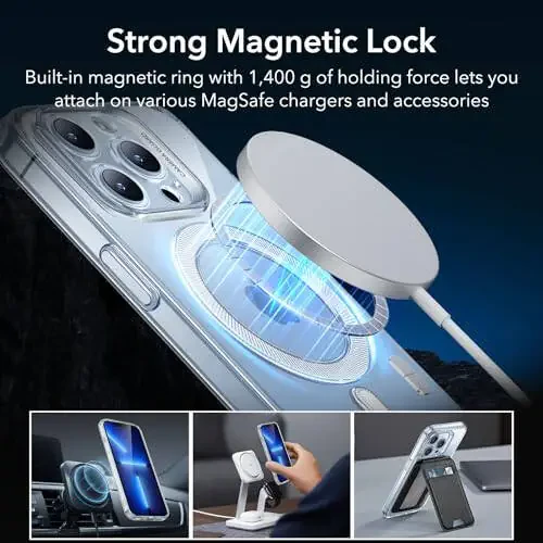 ESR for iPhone 13 Pro Case, Compatible with MagSafe, Military-Grade Protection, Resists Yellowing and Scratches, Magnetic Phone Case for iPhone 13 Pro, Zero Series, Clear - 5
