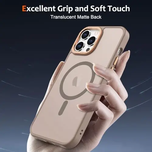 Anuck Case for iPhone 13 Pro Max Case Magnetic Phone Case Compatible with MagSafe, Soft TPU Bumper Hard Translucent Matte Back Slim Fit Shockproof Protective Cover for Men Women Girls - Brown - 5
