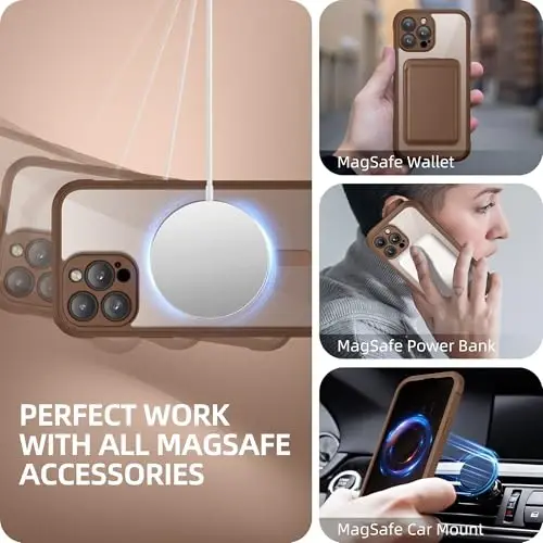BERFY for iPhone 13 Pro Max Case, Compatible with MagSafe, Built-in Privacy Screen Protector and Camera Protection, Anti-Spy Full Body Shockproof Clear Phone Case for 13 Pro Max 6.7