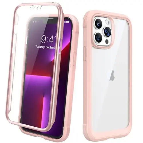 Diaclara for iPhone 13 Pro Max Case, Full Body Rugged with Built-in Touch Sensitive Anti-Scratch Screen Protector, Soft TPU Bumper Case for iPhone 13 Pro Max Case 6.7