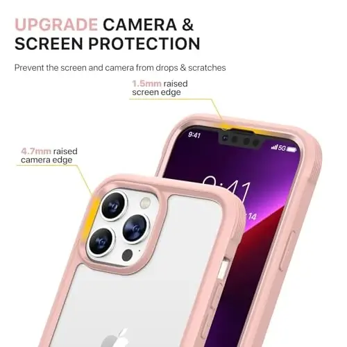 Diaclara for iPhone 13 Pro Max Case, Full Body Rugged with Built-in Touch Sensitive Anti-Scratch Screen Protector, Soft TPU Bumper Case for iPhone 13 Pro Max Case 6.7