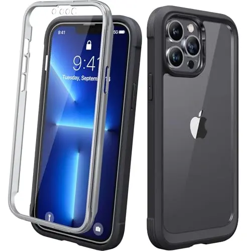 Diaclara for iPhone 13 Pro Max Case, Full Body Rugged with Built-in Touch Sensitive Anti-Scratch Screen Protector, Soft TPU Bumper Case for iPhone 13 Pro Max Case 6.7
