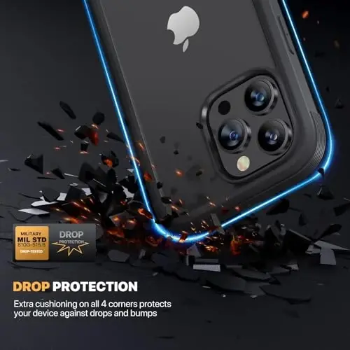 Diaclara for iPhone 13 Pro Max Case, Full Body Rugged with Built-in Touch Sensitive Anti-Scratch Screen Protector, Soft TPU Bumper Case for iPhone 13 Pro Max Case 6.7