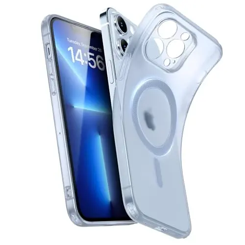 ESR for iPhone 13 Pro Max Case for MagSafe, Transparent, Frosted Blue | Compatible with MagSafe, Slim, Military-Grade Drop Protection, Resists Scratches 