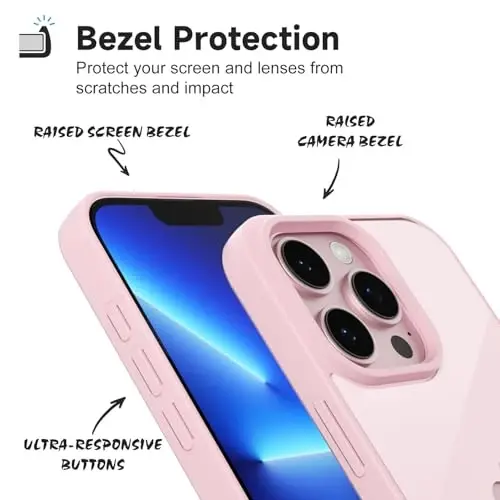 iPhone 13 Pro Max için LoeoeL Kılıf Şeffaf, Şeffaf Hibrit 13 Pro Max Telefon Kılıfı [Sert Plastik ve Yumuşak Silikon Tampon] Akrilik Sararmayan İnce İnce Koruyucu Kapak Kadınlar için, Açık Pembe - 4