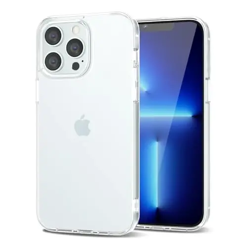 LoeoeL for iPhone 13 Pro Max Case Clear, Transparent Hybrid 13 Pro Max Phone Case [Hard Plastic & Soft Silicone Bumper] Acrylic Non Yellowing Thin Slim Protective Cover for Women, Crystal Clear 