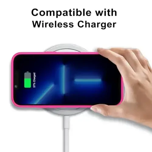 LoeoeL for iPhone 13 Pro Max Case Clear, Transparent Hybrid 13 Pro Max Phone Case [Hard Plastic & Soft Silicone Bumper] Acrylic Non Yellowing Thin Slim Protective Cover for Women, Neon Hot Pink - 7