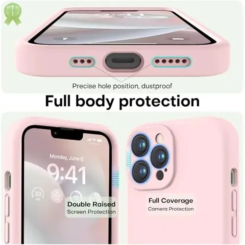LOVE 3000 Designed for iPhone 13 Pro Max Case, Premium Silicone with [Soft Anti-Scratch Microfiber Lining] Shockproof Protective Phone Case for Men Women Girls 6.7