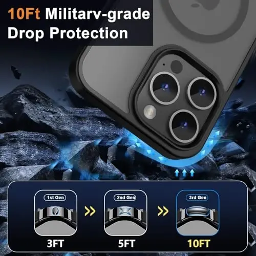 MOCCA Strong Magnetic for iPhone 13 Pro Max Case,[Compatible with Magsafe][Glass Screen Protector+Camera Lens Protector] Slim Thin Shockproof Cover Phone Case for iPhone 13 Pro Max 6.7