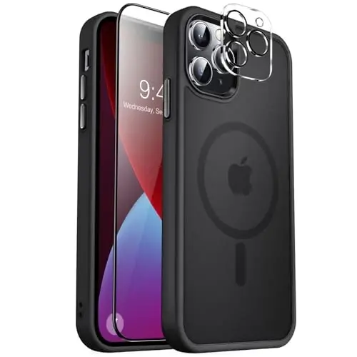 iPhone 13 Pro Max için MOCCA Güçlü Manyetik Kılıf,[Magsafe ile Uyumlu][Cam Ekran Koruyucu+Kamera Lens Koruyucu] İnce Darbeye Dayanıklı Telefon Kılıfı iPhone 13 Pro Max 6.7