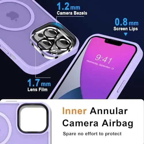 MOCCA Strong Magnetic for iPhone 13 Pro Max Case,[Compatible with Magsafe][Glass Screen Protector+Camera Lens Protector] Slim Thin Shockproof Cover Phone Case for iPhone 13 Pro Max 6.7