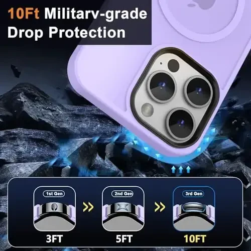 MOCCA Strong Magnetic for iPhone 13 Pro Max Case,[Compatible with Magsafe][Glass Screen Protector+Camera Lens Protector] Slim Thin Shockproof Cover Phone Case for iPhone 13 Pro Max 6.7