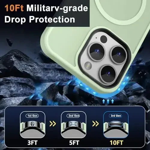 MOCCA Strong Magnetic for iPhone 13 Pro Max Case,[Compatible with Magsafe][Glass Screen Protector+Camera Lens Protector] Slim Thin Shockproof Cover Phone Case for iPhone 13 Pro Max 6.7