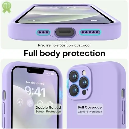 LOVE 3000 Designed for iPhone 13 Pro Max Case, Premium Silicone with [Soft Anti-Scratch Microfiber Lining] Shockproof Protective Phone Case for Men Women Girls 6.7