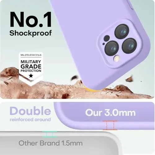 LOVE 3000 Designed for iPhone 13 Pro Max Case, Premium Silicone with [Soft Anti-Scratch Microfiber Lining] Shockproof Protective Phone Case for Men Women Girls 6.7