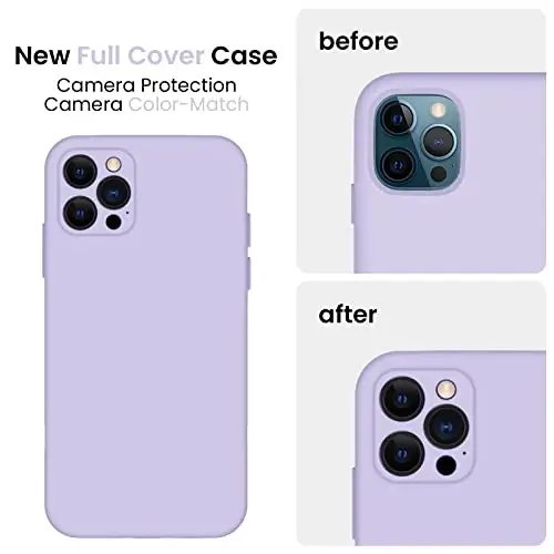 FireNova Designed for iPhone 13 Pro Max Case, Silicone [Camera Protection] Phone Case, Soft Anti-Scratch Microfiber Lining Inside, 6.7 inch, Clove Purple - 3