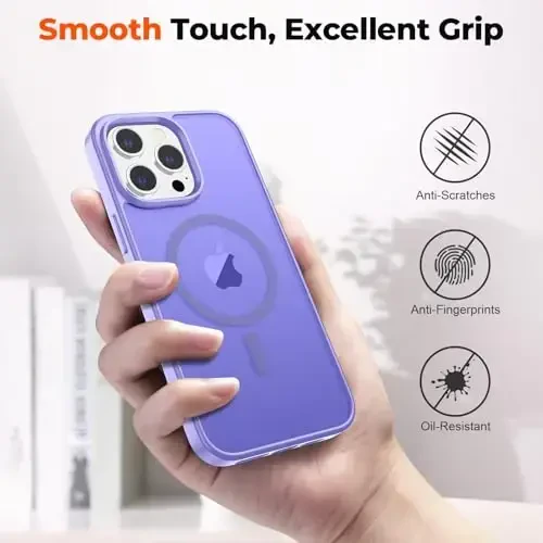 zapica Magnetic for iPhone 13 Pro Max Case, [Compatible with MagSafe] [Military Grade Drop Protection] Translucent Matte Shockproof Anti-Scratch Phone Case, Light Purple - 7