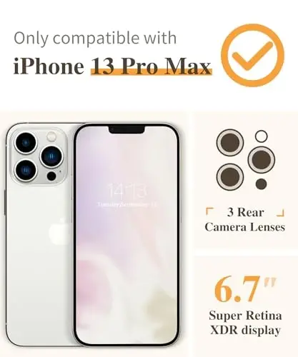 iPhone 13 Pro Max Kılıfı Çiçekli, Ekran Koruyucu ve Kamera Lensi Koruyuculu, [Sararma Yapmaz] Kadınlar için Yumuşak Darbe Emici Şeffaf Telefon Koruyucu Kılıf, Çiçek Desenli Tasarım 6.7
