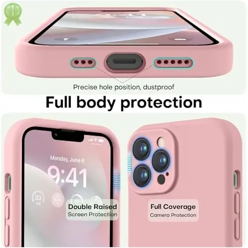 LOVE 3000 Designed for iPhone 13 Pro Max Case, Premium Silicone with [Soft Anti-Scratch Microfiber Lining] Shockproof Protective Phone Case for Men Women Girls 6.7