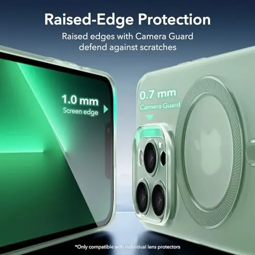 ESR for iPhone 13 Pro Max Case, Compatible with MagSafe, Military-Grade Protection, Resists Yellowing and Scratches, Magnetic Phone Case for iPhone 13 Pro Max, Zero Series, Frosted Green - 7
