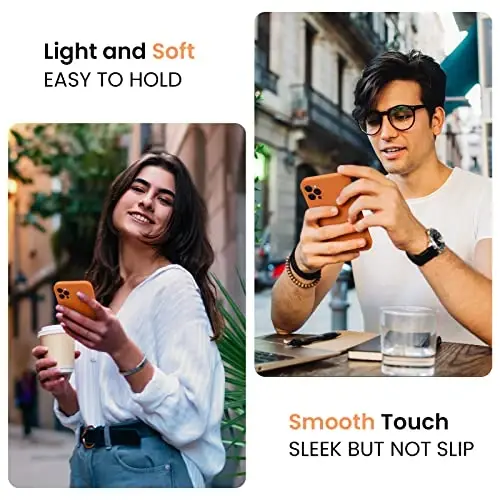 FireNova Designed for iPhone 13 Pro Max Case, Silicone [Camera Protection] Phone Case with [2 Screen Protectors], Soft Anti-Scratch Microfiber Lining Inside, 6.7 inch, Kumquat - 2