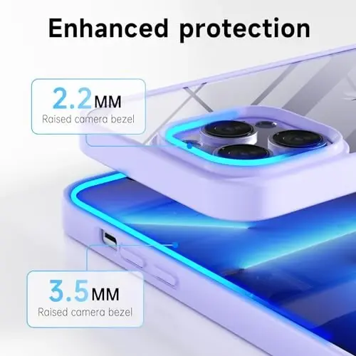 LoeoeL for iPhone 13 Pro Max Case Clear, Transparent Hybrid 13 Pro Max Phone Case [Hard Plastic & Soft Silicone Bumper] Acrylic Non Yellowing Thin Slim Protective Cover for Women, Purple Lavender - 8