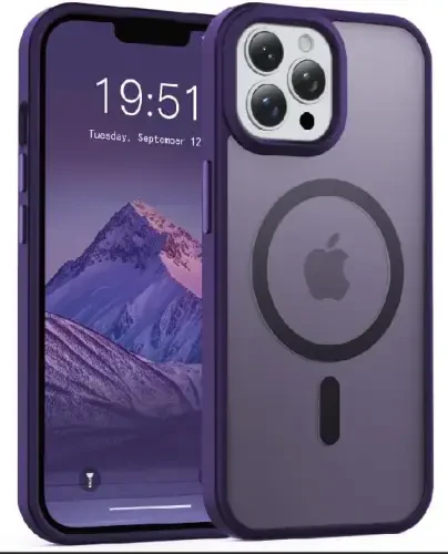 Temdan for iPhone 13 Pro Max Case, Compatible with Magsafe, Anti-Yellowing, Military-Grade Protection, Shockproof Slim Magnetic Phone Case Cover, Dark Purple - 1
