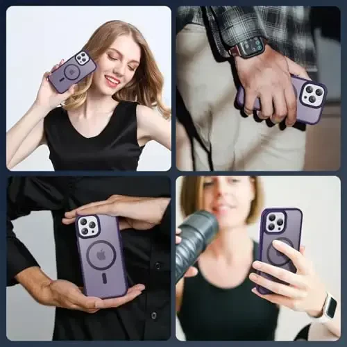 Temdan for iPhone 13 Pro Max Case, Compatible with Magsafe, Anti-Yellowing, Military-Grade Protection, Shockproof Slim Magnetic Phone Case Cover, Dark Purple - 7