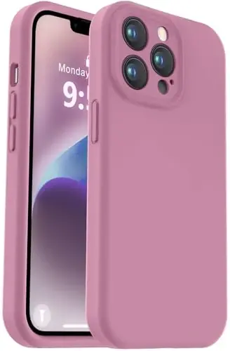 Vooii Compatible with iPhone 13 Pro Max Case, Liquid Silicone Upgrade [Camera Protection] [Soft Anti-Scratch Microfiber Lining] Shockproof Phone Case for iPhone 13 Pro Max 6.7 inch - Lavender Purple - VOOII