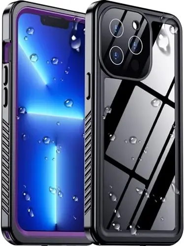 Temdan Compatible with iPhone 13 Pro Max Case Waterproof, Built-in Screen & Camera Protector IP68 Underwater Full Body 13FT Military Dropproof Shockproof Phone Case 6.7