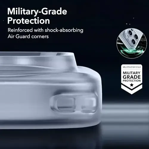 iPhone 13 Pro Max uchun ESR g‘ilofi, MagSafe bilan mos, harbiy darajadagi himoya, sarg‘ayish va chizishga chidamli, iPhone 13 Pro Max uchun magnitli telefon g‘ilofi, Zero Series, muzli ko‘k - 6