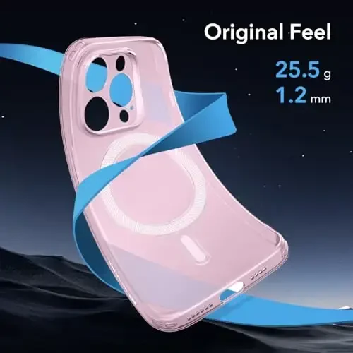 iPhone 13 Pro Max uchun ESR g'ilofi, MagSafe bilan mos, harbiy darajadagi himoya, sarg'ayish va tirnalishga chidamli, iPhone 13 Pro Max uchun magnit telefon g'ilofi, Zero seriyasi, muzli pushti - 3