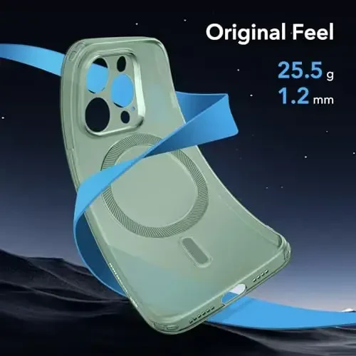 iPhone 13 Pro Max uchun ESR g'ilofi, MagSafe bilan mos, harbiy darajadagi himoya, sarg'ayish va tirnalishga chidamli, iPhone 13 Pro Max uchun magnit telefon g'ilofi, Zero seriyasi, muzli yashil - 3