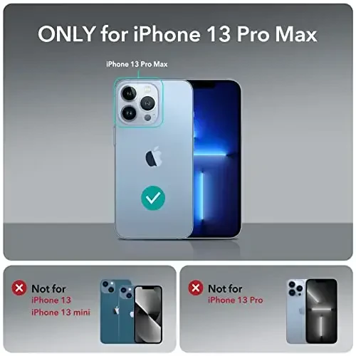 iPhone 13 Pro Max uchun ESR g'ilofi, zarbani yutuvchi burchaklar bilan harbiy darajadagi himoya, tirnalishga chidamli va sarg'ayishga qarshi akril orqa, ingichka himoya telefon g'ilofi, Air-Armor seriyasi, toza qora - ESR (1)