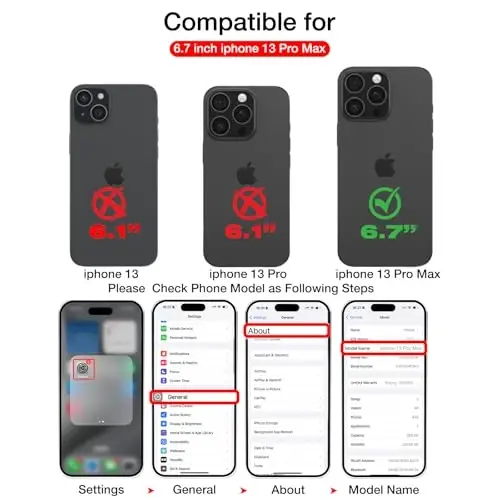 iPhone 13 Pro Max uchun KSELF charm g‘ilofi, zarbaga chidamli, ingichka, oyoq tiragichli himoya g‘ilofi, o‘rnatilgan ko‘rinmas tirgak iPhone 13 Pro Max 6,7 dyuymga mos (qora, iPhone 13 Pro max uchun) - 2