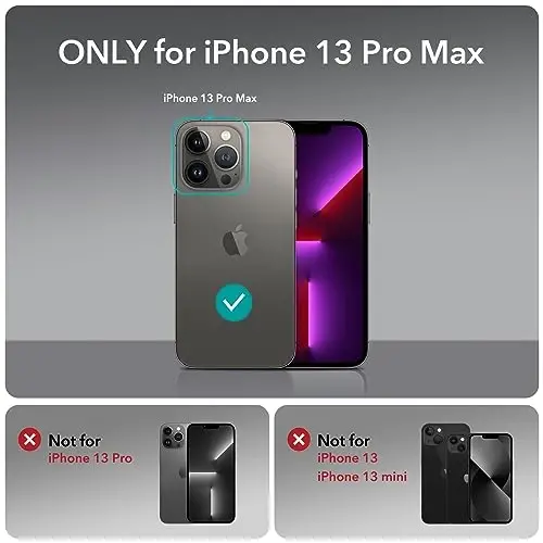 iPhone 13 Pro Max uchun stendli ESR g‘ilofi, MagSafe bilan mos, to‘liq harbiy darajadagi zarbga chidamli g‘ilof, o‘rnatilgan 9H+ temperlangan oynali ekran himoyachisi, Armor seriyasi, tiniq qora - 2