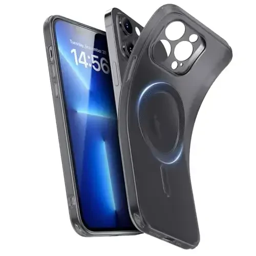 iPhone 13 Pro uchun ESR gʻilofi, MagSafe bilan mos, harbiy darajadagi himoya, sargʻayish va tirnalishga chidamli, iPhone 13 Pro uchun magnit telefon gʻilofi, Zero Series, muzli qora - ESR