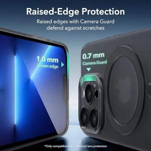 iPhone 13 Pro uchun ESR gʻilofi, MagSafe bilan mos, harbiy darajadagi himoya, sargʻayish va tirnalishga chidamli, iPhone 13 Pro uchun magnit telefon gʻilofi, Zero Series, muzli qora - 7