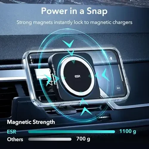 iPhone 13 Pro uchun ESR g'ilofi, MagSafe bilan mos, zarbaga chidamli harbiy darajadagi himoya, sarg'ayishga chidamli, iPhone 13 Pro uchun magnit telefon g'ilofi, klassik gibrid g'ilof (HaloLock), shaffof - 4