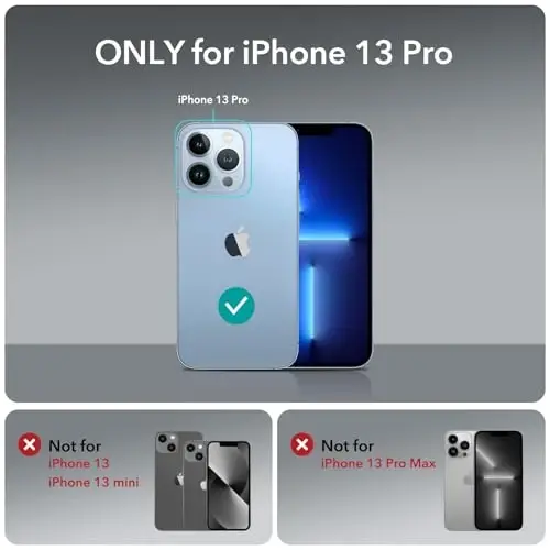 iPhone 13 Pro uchun ESR g'ilofi, MagSafe bilan mos, zarbaga chidamli harbiy darajadagi himoya, sarg'ayishga chidamli, iPhone 13 Pro uchun magnit telefon g'ilofi, klassik gibrid g'ilof (HaloLock), shaffof - 2