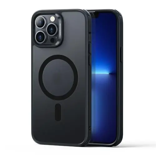 iPhone 13 Pro uchun ESR g‘ilofi, MagSafe bilan mos, zarbaga chidamli harbiy darajadagi himoya, sarg‘ayishga chidamli, iPhone 13 Pro uchun magnitli telefon g‘ilofi, klassik gibrid g‘ilof (HaloLock), muzlatilgan qora 