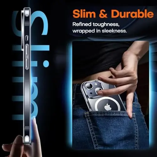 iPhone 13 uchun BossKiss g‘ilofi, [Magsafe bilan mos] [Ekran+Kamera himoyasi] Magnitli shaffof ayollar erkaklar qizlar himoya qopqog‘i iPhone 13 6.1