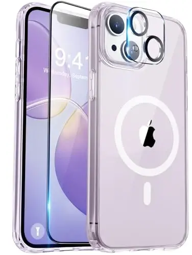 iPhone 13 uchun BossKiss g‘ilofi, [Magsafe bilan mos] [Ekran+Kamera himoyasi] Magnitli shaffof ayollar erkaklar qizlar himoya qopqog‘i iPhone 13 6.1