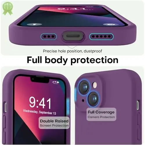 iPhone 13 uchun LOVE 3000 g'ilofi, [Kamera himoyasi] bilan Premium silikon [Yumshoq tirnalishga qarshi mikrofiber astar] iPhone 13 ayollar erkaklar qizlar uchun zarbaga chidamli himoya telefon g'ilofi 6.1