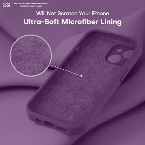 iPhone 13 uchun LOVE 3000 g'ilofi, [Kamera himoyasi] bilan Premium silikon [Yumshoq tirnalishga qarshi mikrofiber astar] iPhone 13 ayollar erkaklar qizlar uchun zarbaga chidamli himoya telefon g'ilofi 6.1