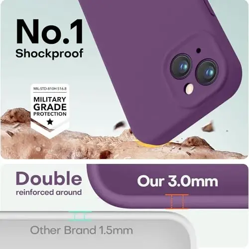 iPhone 13 uchun LOVE 3000 g'ilofi, [Kamera himoyasi] bilan Premium silikon [Yumshoq tirnalishga qarshi mikrofiber astar] iPhone 13 ayollar erkaklar qizlar uchun zarbaga chidamli himoya telefon g'ilofi 6.1