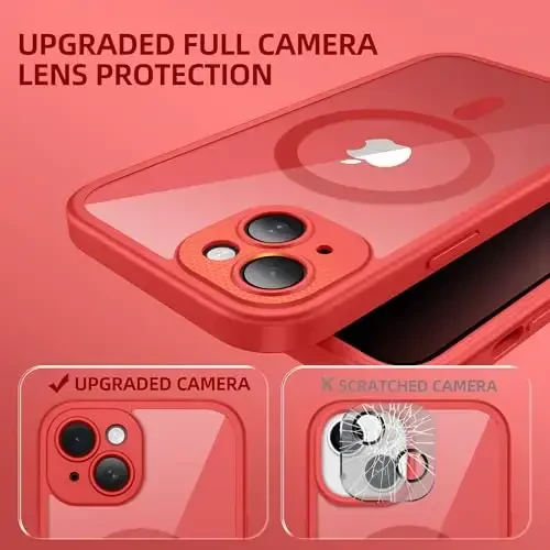 BERFY for iPhone 14 Case, Compatible with MagSafe, Built-in Privacy Screen Protector and Camera Protection, Anti-Spy Full Body Shockproof Clear Phone Case for 14 6.1