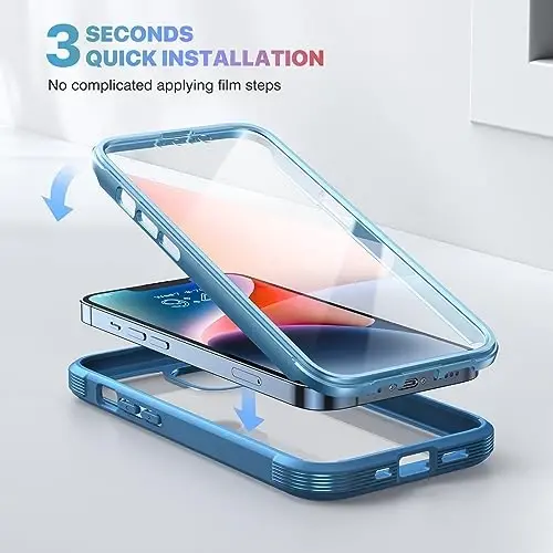 Diaclara Designed for iPhone 14 Case, Full Body Rugged Case with Built-in Touch Sensitive Anti-Scratch Screen Protector, with Camera Lens Protector for iPhone 14 6.1